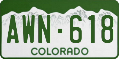 CO license plate AWN618