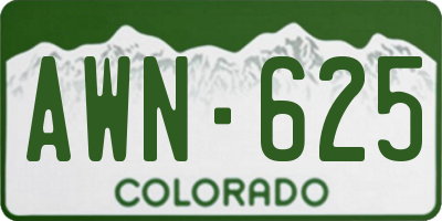 CO license plate AWN625