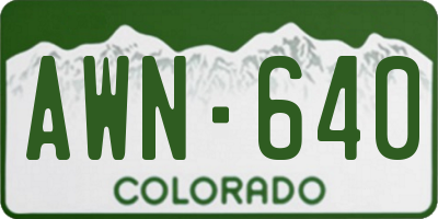 CO license plate AWN640
