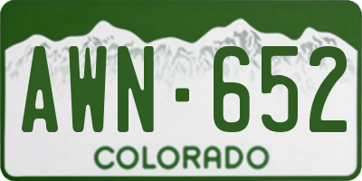 CO license plate AWN652
