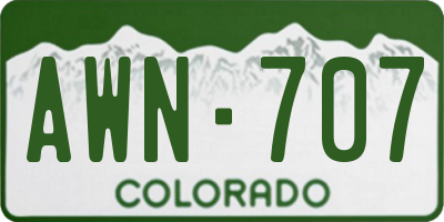 CO license plate AWN707