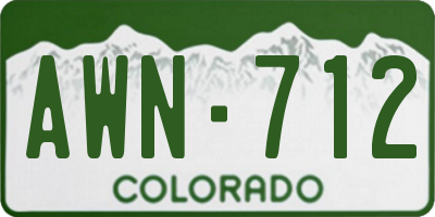 CO license plate AWN712