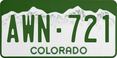 CO license plate AWN721