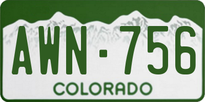 CO license plate AWN756