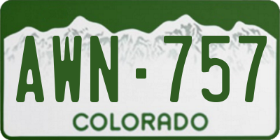 CO license plate AWN757