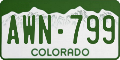 CO license plate AWN799