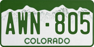 CO license plate AWN805