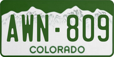 CO license plate AWN809