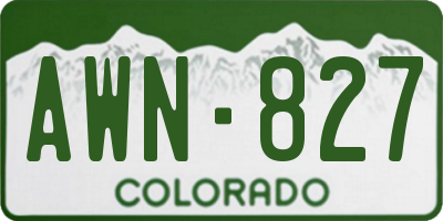 CO license plate AWN827