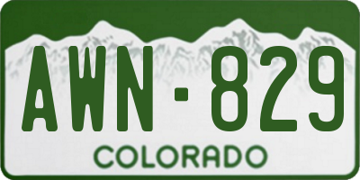 CO license plate AWN829