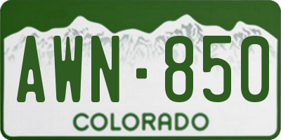 CO license plate AWN850
