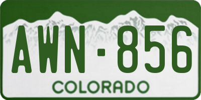 CO license plate AWN856