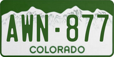 CO license plate AWN877