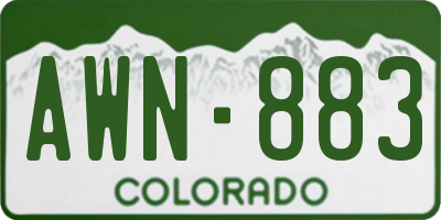 CO license plate AWN883