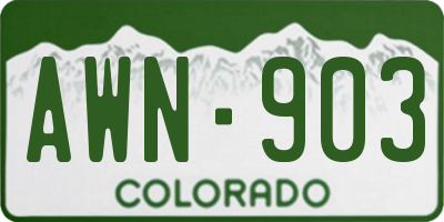 CO license plate AWN903