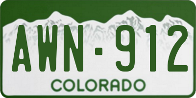 CO license plate AWN912