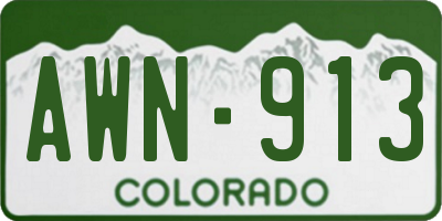 CO license plate AWN913