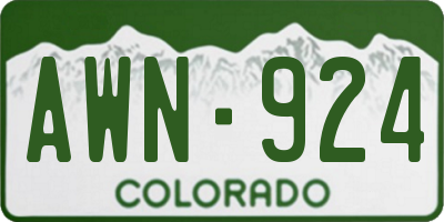 CO license plate AWN924