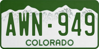 CO license plate AWN949
