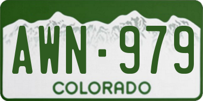 CO license plate AWN979