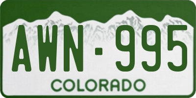 CO license plate AWN995