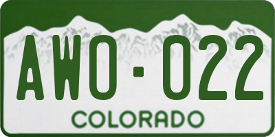 CO license plate AWO022