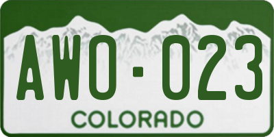 CO license plate AWO023