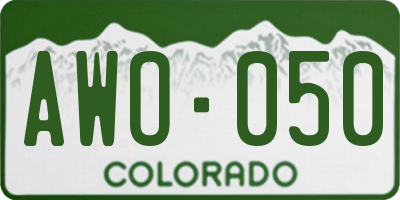 CO license plate AWO050