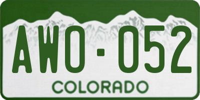 CO license plate AWO052