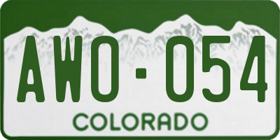 CO license plate AWO054