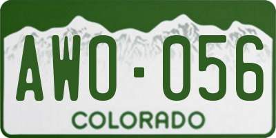 CO license plate AWO056