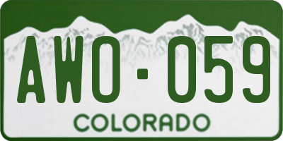CO license plate AWO059