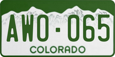 CO license plate AWO065