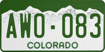 CO license plate AWO083