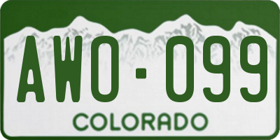 CO license plate AWO099
