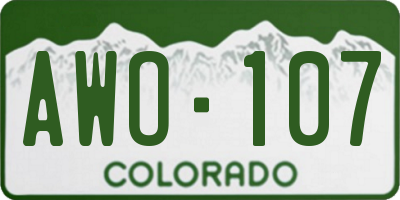 CO license plate AWO107