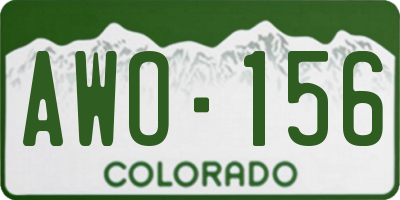 CO license plate AWO156