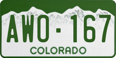 CO license plate AWO167