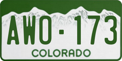CO license plate AWO173