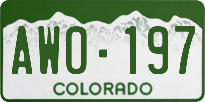 CO license plate AWO197
