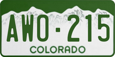 CO license plate AWO215