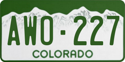 CO license plate AWO227