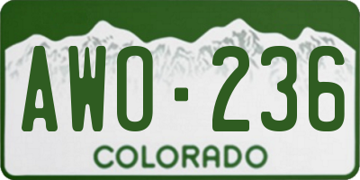 CO license plate AWO236