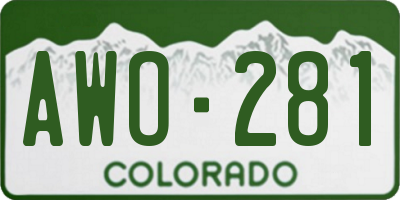 CO license plate AWO281