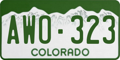 CO license plate AWO323