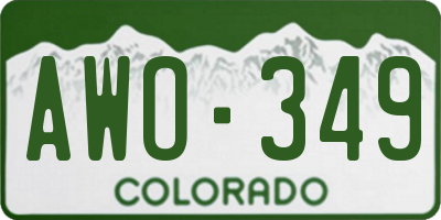CO license plate AWO349