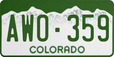 CO license plate AWO359