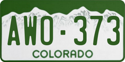 CO license plate AWO373