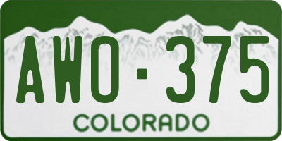 CO license plate AWO375