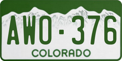 CO license plate AWO376